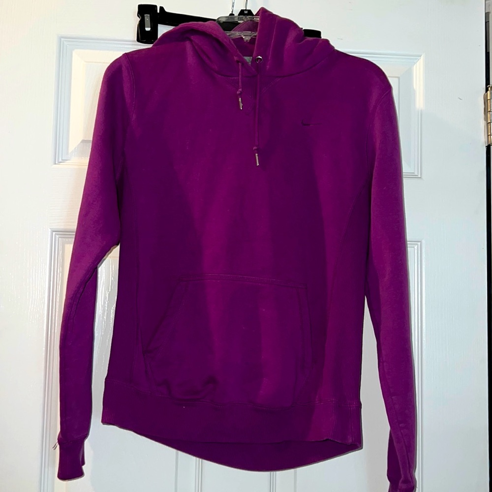 Nike Hoodie purple with gray inside lining. Very warm!